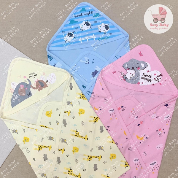 Ủ choàng cotton mỏng Mipbi