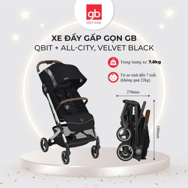 Xe đẩy gấp gọn GB Qbit + All-City Colors Fashion Edition