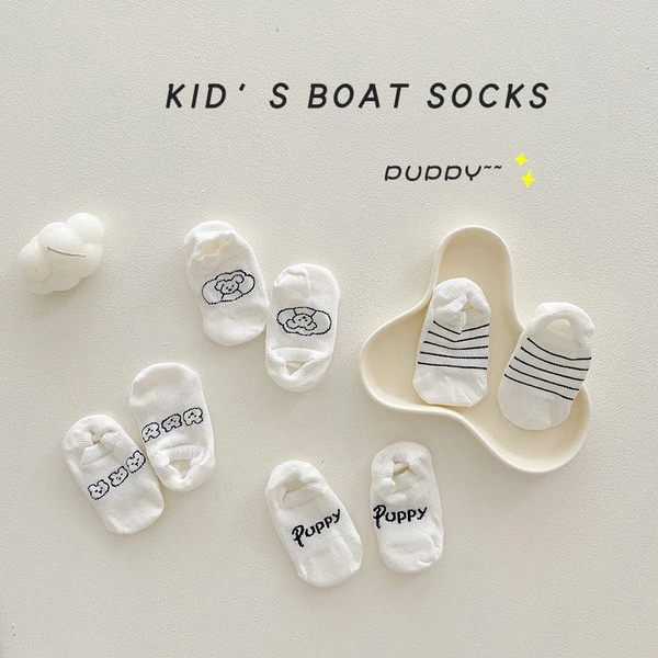 SET TẤT LƯỚI CHO BÉ SƠ SINH ( 4 đôi), Trắng hình cute