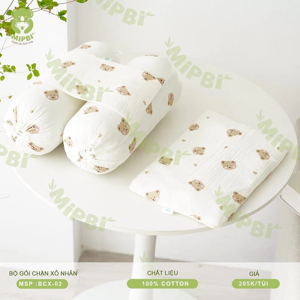 BỘ GỐI CHẶN SƠ SINH MIPBI (Gấu cute)