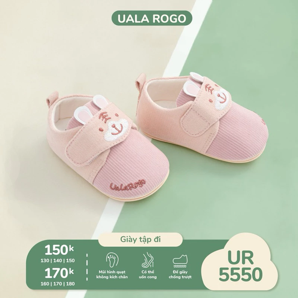 Giày tập đi mềm mại Ualarogo cho bé (Hổ Hồng)