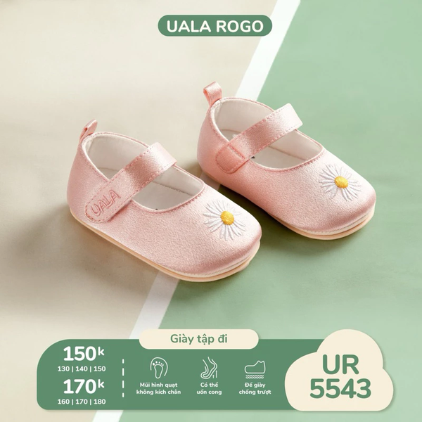 Giày tập đi mềm mại Ualarogo cho bé (Ballet Hồng)