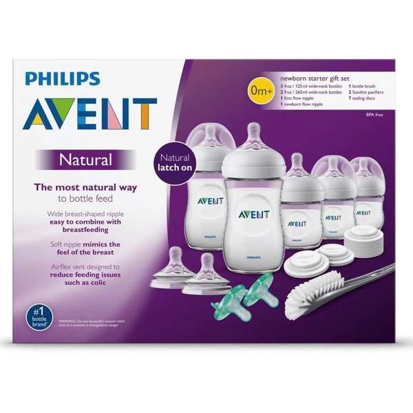 (CHÍNH HÃNG) Set bình Avent natural 125ml 260ml xanh hồng có tách lẻ