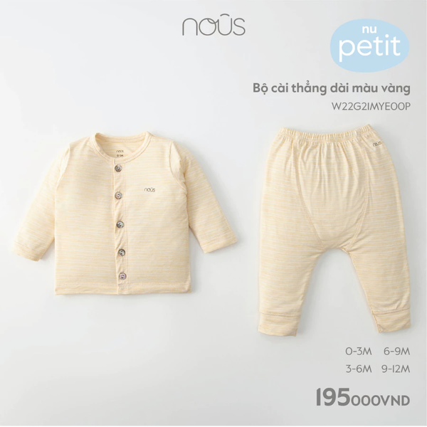 Bộ cài thẳng dài màu vàng 0M-9M