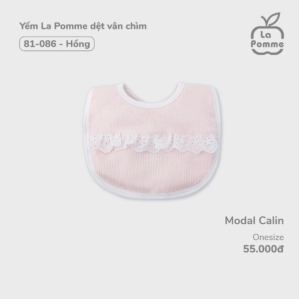 Yếm Lapomme dệt vân chìm Hồng