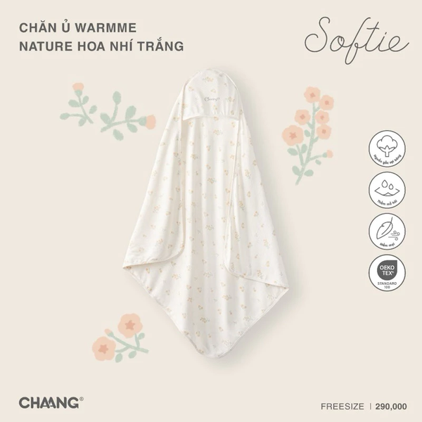 CHAANG -Chăn ủ, ủ choàng cho bé (Hoa nhí trắng)