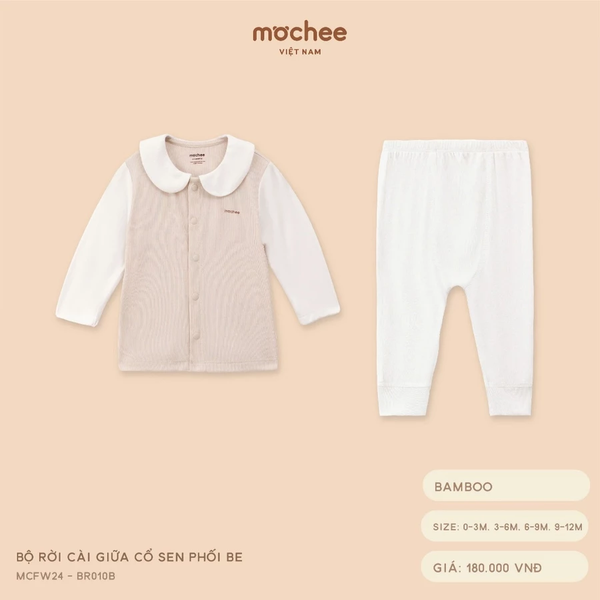 Bộ rời cài giữ cổ sen phối be 0M-9M