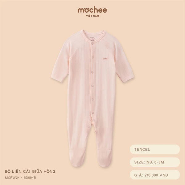 Bộ liền cài giữ hồng NB, 0M