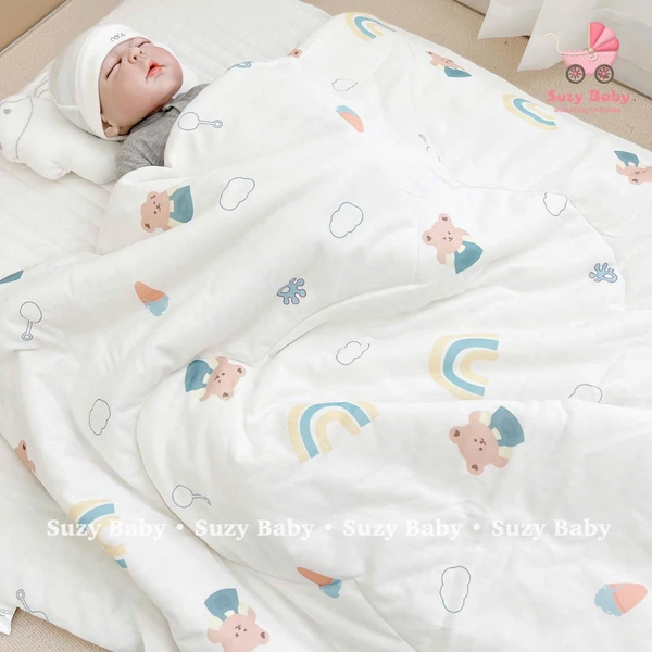 Chăn bông hạt đậu Monona họa tiết
