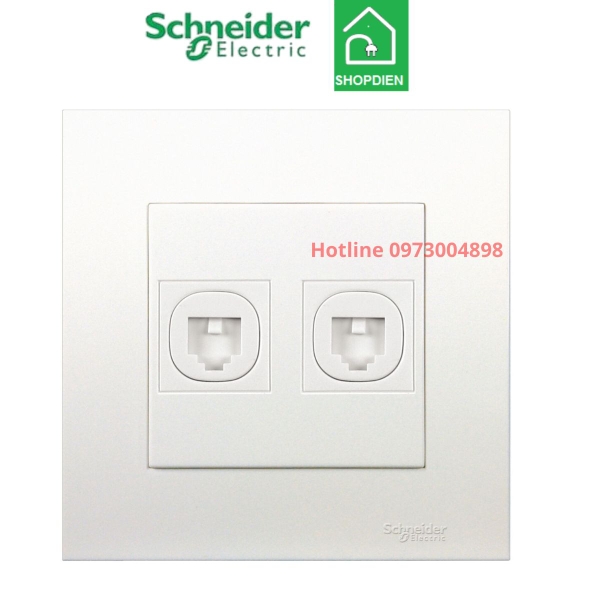 KB32TS Schneider Ổ cắm điện thoại đôi Vivace Màu trắng Telephone socket ...