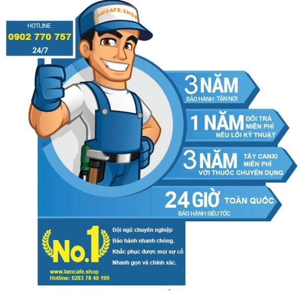 Gói bảo hành VIP cho máy pha cà phê Văn Phòng