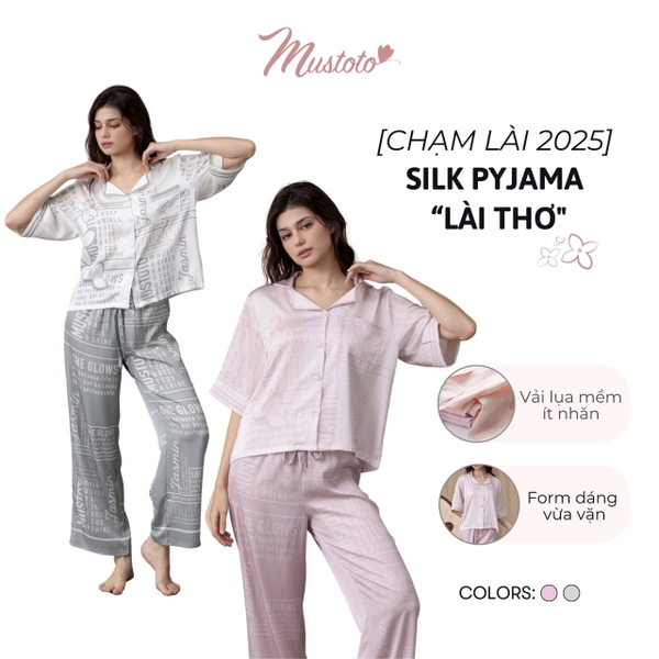 Bộ Mặc Nhà Tay Ngắn Chữ Họa Tiết Lài (MB52)