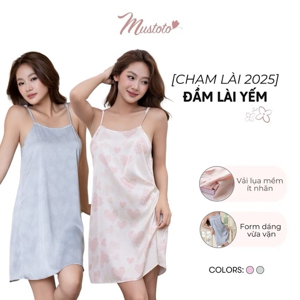 Váy Ngủ 2 Dây Lụa Họa Tiết Hoa Lài Cao Cấp Mịn Mát (MB55)