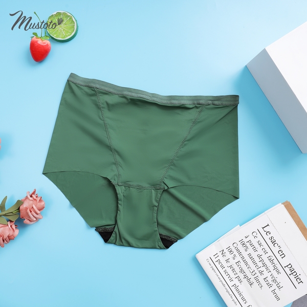 MQ09 | MUSTOTO Quần Lót Nữ Trơn Mỏng Lưng Cao Ôm Bụng