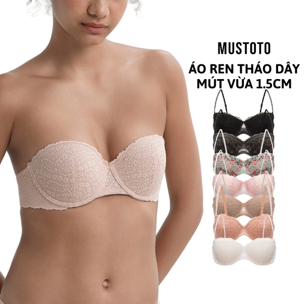 MA25 | MUSTOTO Áo Lót Tháo Dây Bra Mút Vừa 1.5cm