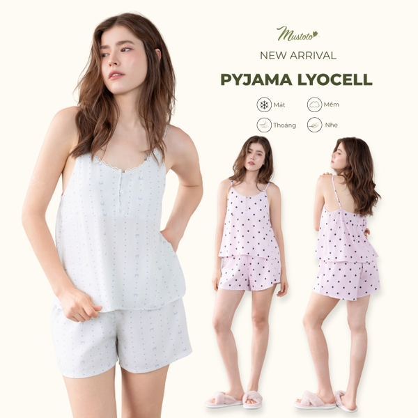 [EASY LYOCELL] Bộ Mặc Nhà Ngắn Hai Dây Mềm Mát (MB80)