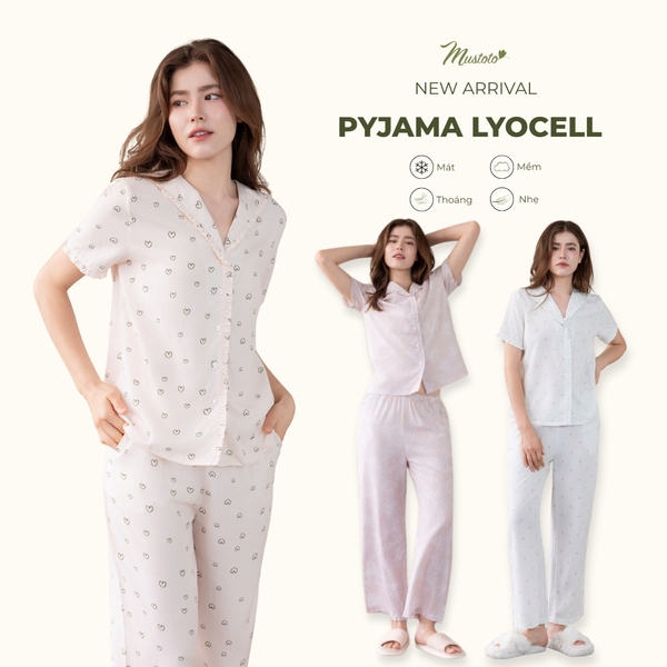 MB82 | [EASY LYOCELL] MUSTOTO Bộ Mặc Nhà Tay Ngắn Quần Lửng Mềm Mại