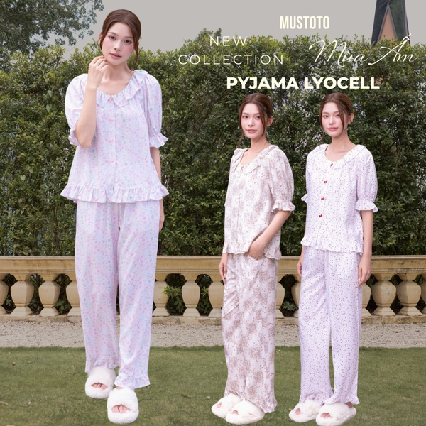 MB97 | Bộ Mặc Nhà Pijama Lyocell Quần Dài Thu Đông