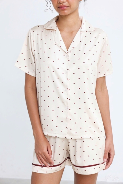 MB33 | MUSTOTO Bộ Pyjama Lụa Mặc Nhà Tay Ngắn Quần Ngắn