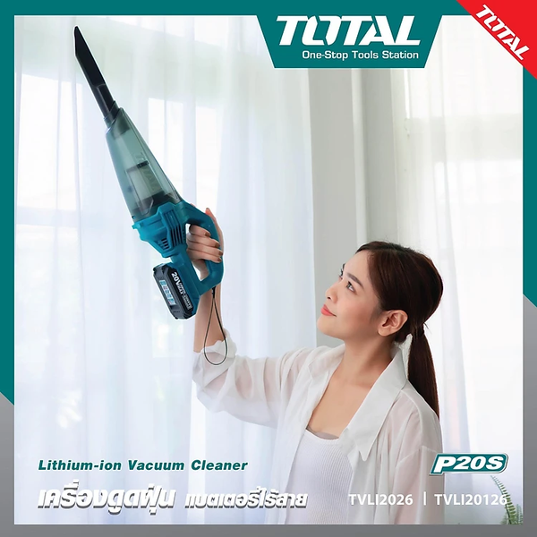 MÁY HÚT BỤI 0.5L DÙNG PIN LITHIUM 20V (1 pin 2.0Ah sạc )TOTAL TVLI20126 - HÀNG CHÍNH HÃNG