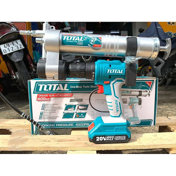 SÚNG BƠM MỠ SỬ DỤNG VỚI MÁY KHOAN PIN TOTAL TGULI2001 - HÀNG CHÍNH HÃNG