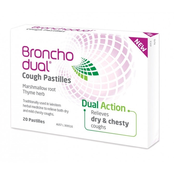 Viên ngậm ho tác động kép Bronchodual Cough Pastilles Dual Action [Pre-order]