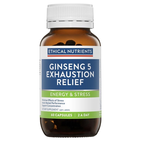 Viên uống giảm mệt mỏi & stress Ethical Nutrients Ginseng 5 Exhaustion Relief 60 viên