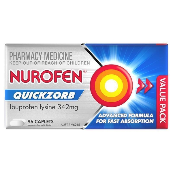 Viên uống giảm đau Nurofen Quickzorb Ibuprofen Lysine 342mg