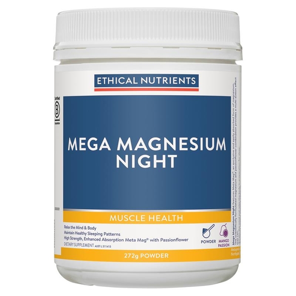 Bột uống Magie cải thiện giấc ngủ Ethical Nutrients Mega Magnesium Night Powder | Ausmart.vn