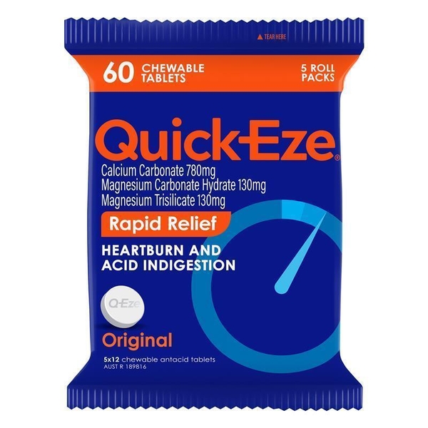 Viên nhai hỗ trợ giảm ợ nóng Quick Eze rapid relief Original