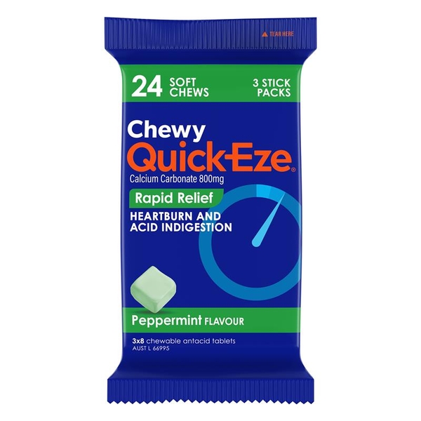 Viên nhai giảm ợ nóng khó tiêu Quick-Eze rapid relief Chewy