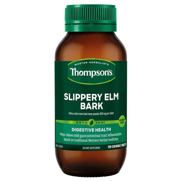 Viên uống hỗ trợ tiêu hóa Thompson's Slippery Elm Bark 800mg
