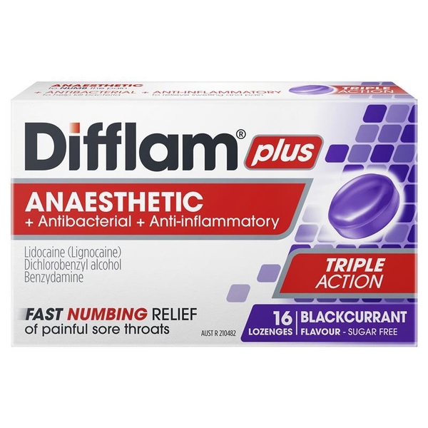 Viên ngậm giảm đau họng Difflam Plus Anaesthetic Sugar Free