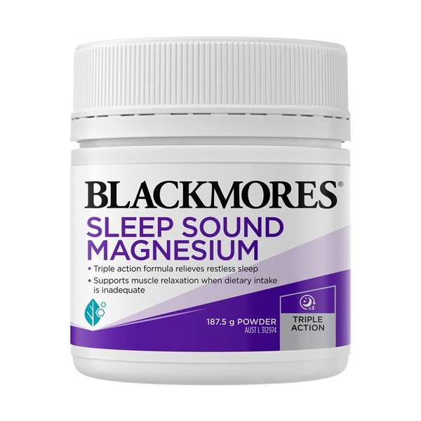 Bột uống hỗ trợ giấc ngủ Magie Blackmores Sleep Sound Magnesium 187.5g