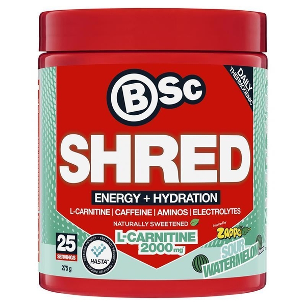 Bột hòa tan hỗ trợ đốt mỡ, tăng năng lượng và bù nước BSc Energy Shred + Hydration Powder Zappo Sour