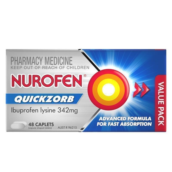 Viên uống giảm đau Nurofen Quickzorb Ibuprofen Lysine 342mg