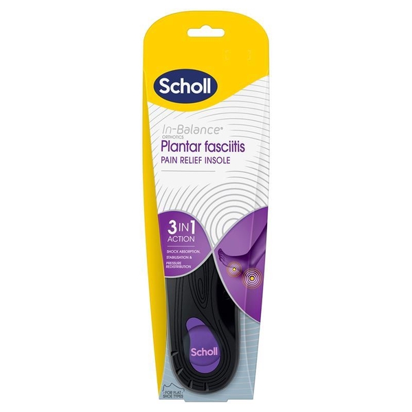Miếng lót giày chỉnh hình hỗ trợ giảm đau viêm cân gót chân Scholl In Balance Pain Relief Plantar Fasciitis Orthotic Insole