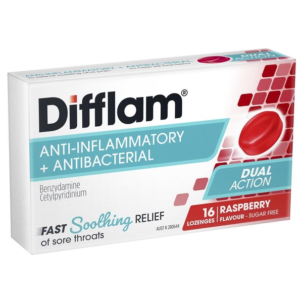 Viên ngậm giảm đau họng không đường Difflam Sore Throat Sugar Free