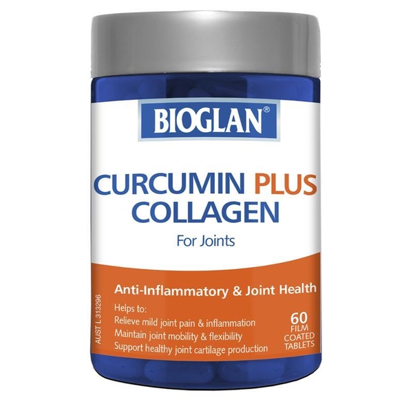 Viên uống hỗ trợ sụn khớp Bioglan Curcumin Plus Collagen 60 viên