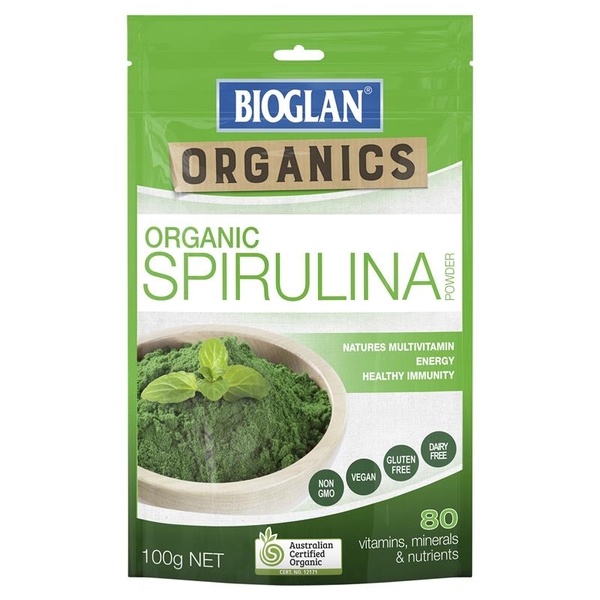 Bột tảo xoắn hữu cơ Bioglan Organics Spirulina Powder 100g
