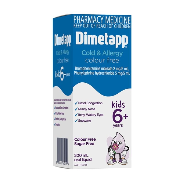 Siro giảm cảm lạnh và dị ứng Dimetapp Cold and Allergy