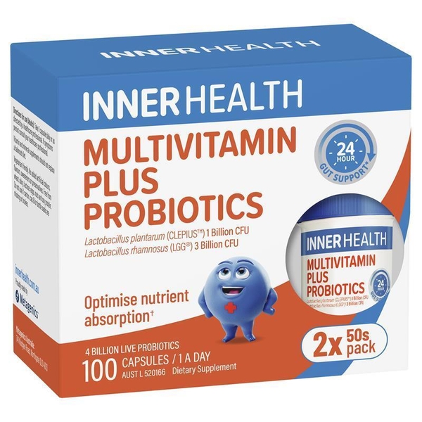Viên uống bổ sung vitamin tổng hợp và lợi khuẩn Inner Health Multivitamin Plus Probiotics