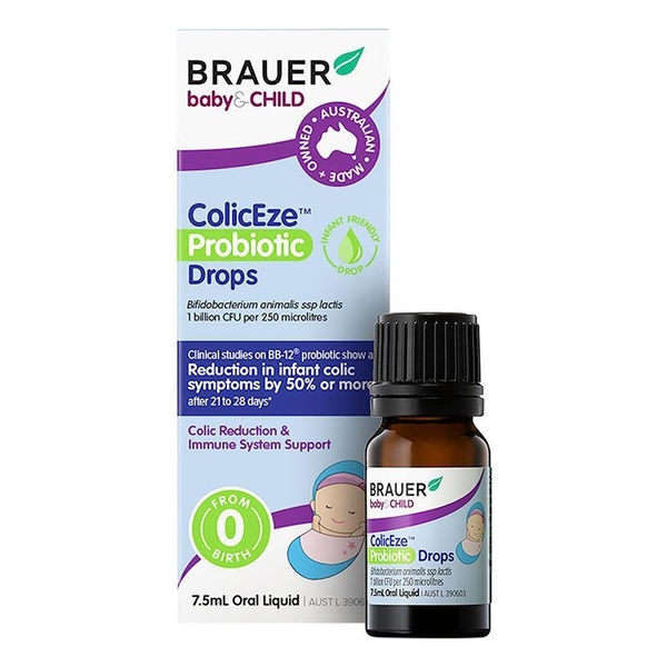 Men vi sinh giảm đầy hơi cho bé Brauer ColicEze Probiotic Drops For Infants