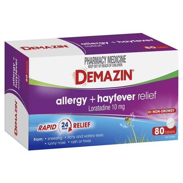 Viên uống giảm dị ứng và viêm mũi dị ứng không gây buồn ngủ Demazin Allergy + Hayfever Relief Non-Drowsy