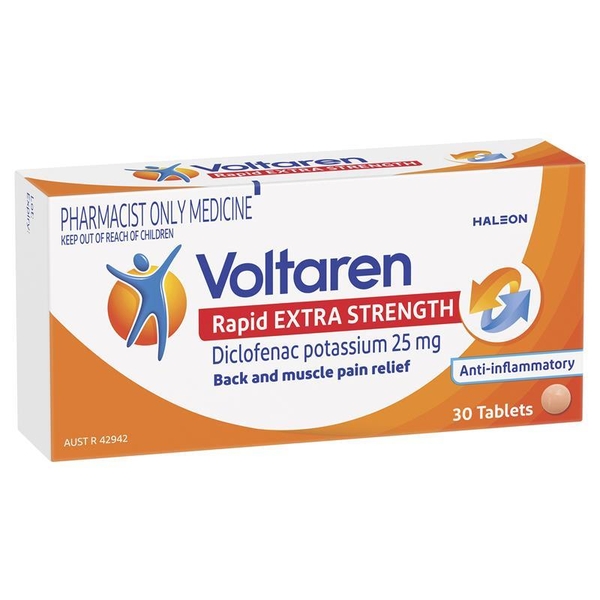 Viên uống giảm đau Voltaren Rapid Extra Strength Diclofenac potassium 25mg (S3)