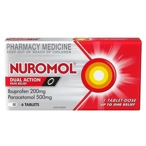 Viên uống giảm đau Nuromol dual action Pain Relief Ibuprofen 200mg Paracetamol 500mg