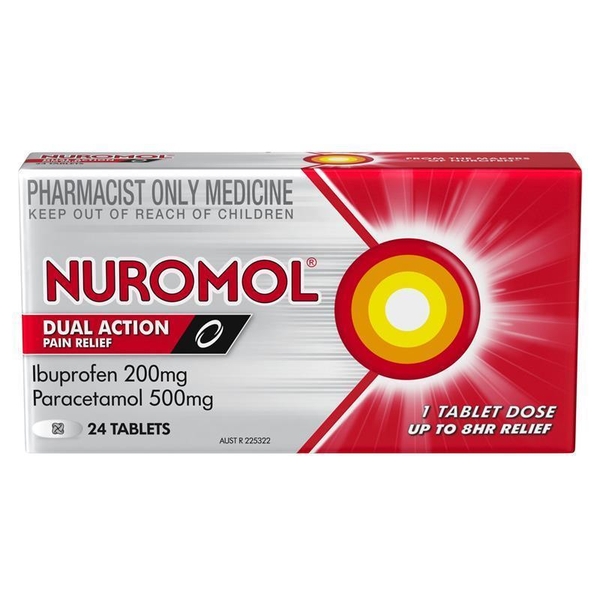 Viên uống giảm đau Nuromol dual action Pain Relief Ibuprofen 200mg Paracetamol 500mg