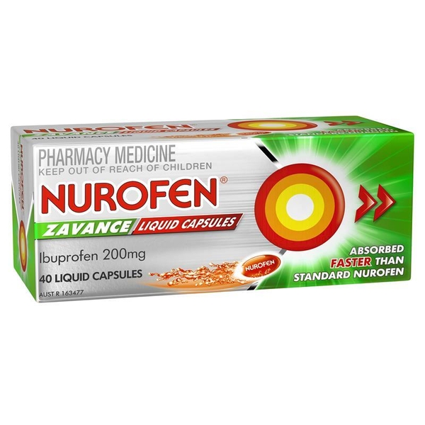 Viên uống giảm đau nhanh Nurofen Zavance Fast Pain Relief Liquid Capsules Ibuprofen 200mg