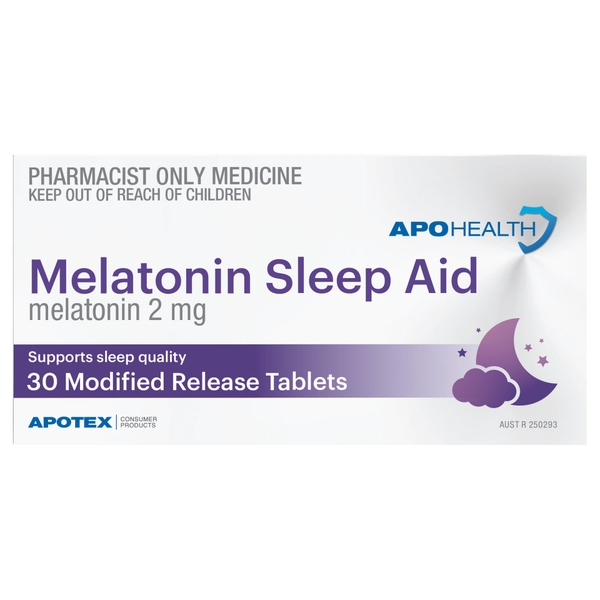 Viên uống hỗ trợ giấc ngủ Apotex Melatonin Sleep Aid 2mg 30 viên