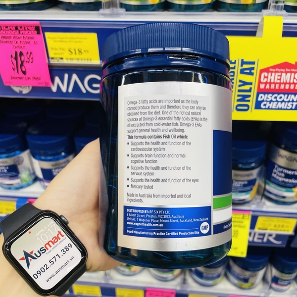 Dầu cá hàm lượng cao Wagner Triple Strength Omega-3 Fish Oil 150 viên